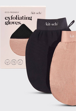 Exfoliating Gloves 2pc Set - Black & Terracotta