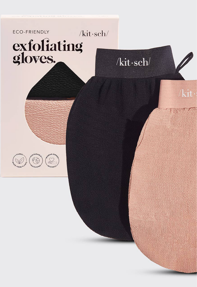 Exfoliating Gloves 2pc Set - Black & Terracotta