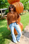 Iced Coffee Run V-Neck Puff Short Sleeve Top | Mocha
