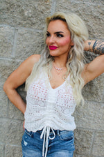 Ina Boho Drawstring Sweater Vest | Beige