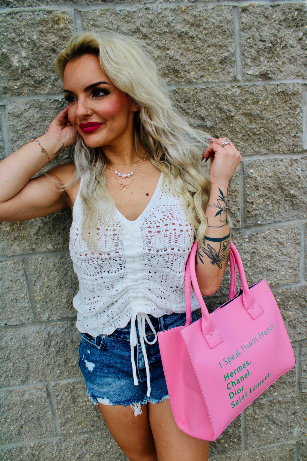 Ina Boho Drawstring Sweater Vest | Beige