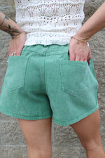 Cart Babe Green Pocketed Shorts