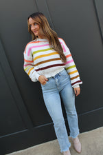 Multicolor Striped Sweater | Orange Multi