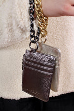 Rhodes Quilted Wallet w/ Chain Bangle: Gunmetal