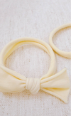 Jersey Bow Hair Ties Set Of 2: Ivory