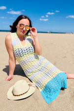 Beach Days Colorblock Crochet Cover Up