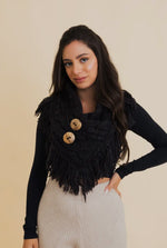 Heathered Shoulder Warmer with Coco Buttons