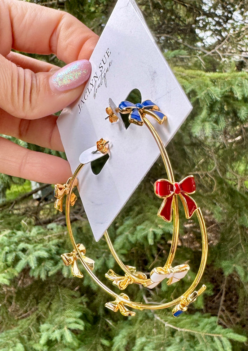 Miss Americana Hoop Earrings Bow