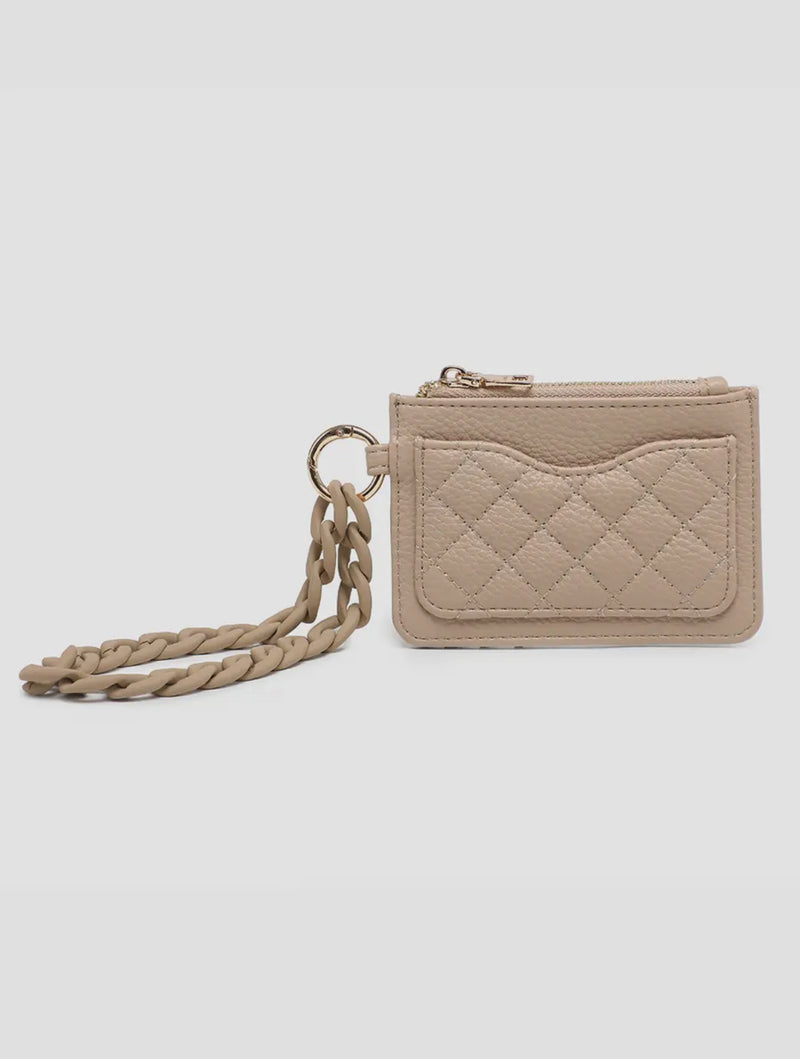 Rhodes Quilted Wallet w/ Chain Bangle: Taupe