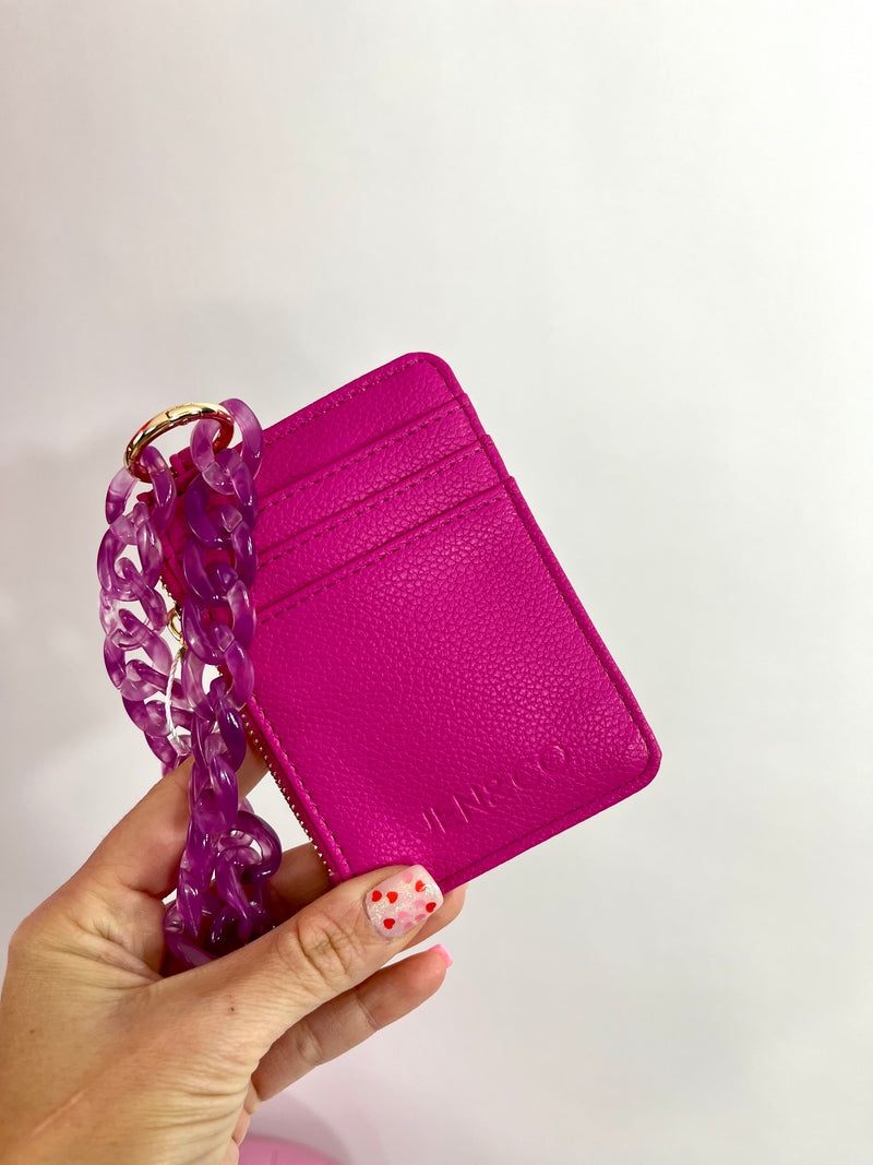 Rhodes Quilted Wallet w/ Chain Bangle: Pink