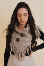 Heathered Shoulder Warmer with Coco Buttons