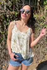 Riviera Strolling Tropical Cami Top | Spanish Moss