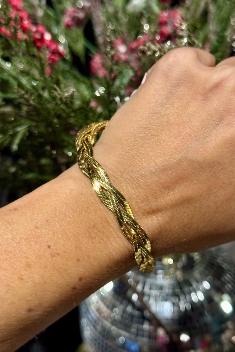 Braided Herringbone Chain Bracelet