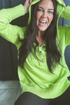 Mood Boost Half Button Hoodie | Lime