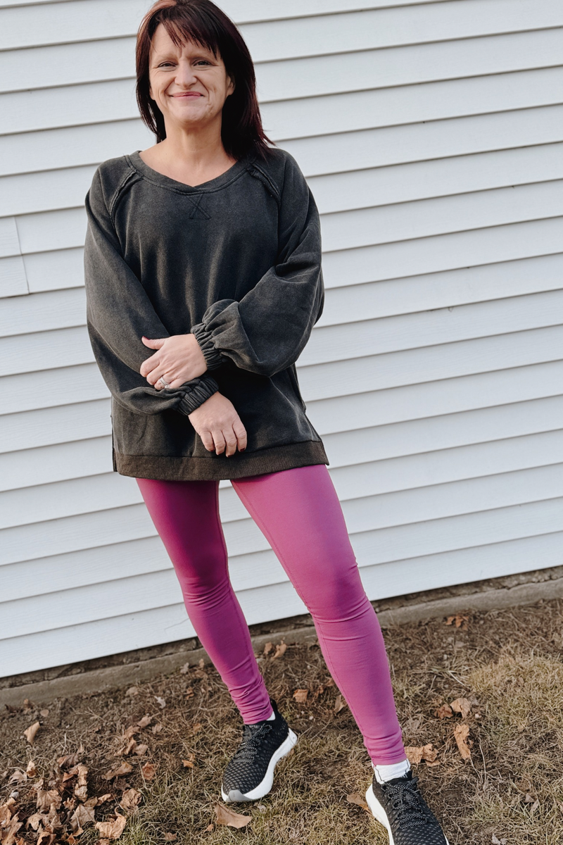 Mono B Nylon Blend Essential Leggings | Orchid