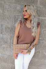 Coffee Date Ruffled Sleeveless Top | Cocoa