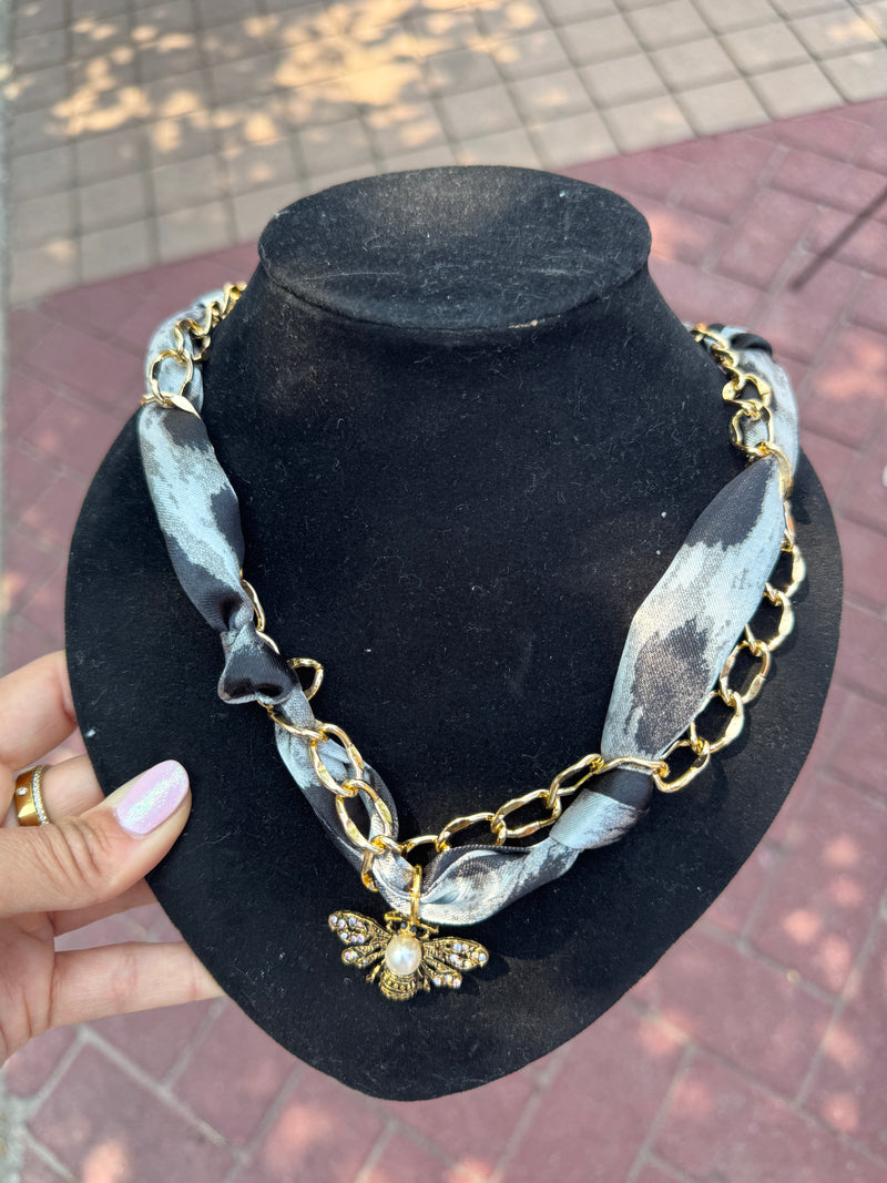 Trendy Scarf Charm Necklace 