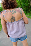 Sweet Breeze Eyelet Top | Mauve