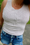 Lace Detailed Henley Top | Oatmeal