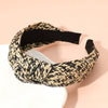 Raffia Weave Knot Headband: Black