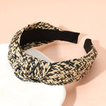 Raffia Weave Knot Headband: Black