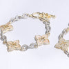 3 Clover Pave Clover Mop Link Bracelet: BKM / ONE SIZE