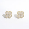 Gold Tone Outline CZ Pave Clover Post Earrings: EG / ONE SIZE