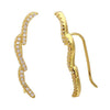 Wave Ear Climber Earrings silver gold: Yellow gold