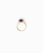 Oval Stone Open Ring: Black