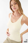 Ribbed Reversible Tank Top: Ivory