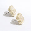 Gold Tone Outline CZ Pave Clover Post Earrings: EG / ONE SIZE