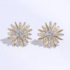Starburst Shape CZ Pave Stone Stud Post Earring: E / ONE SIZE