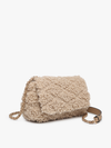 Sherpa Crossbody w/ Chain Strap: Tan