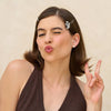Extra Long Metal Rhinestone Bobby Pins 4pc Set - Ghost