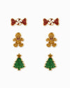 Christmas Gingerbread Earring Set of 3