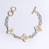 3 Clover Pave Clover Mop Link Bracelet: BKM / ONE SIZE
