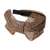 Handwoven Rattan Bow Accented Headband
: Brown