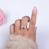 14K Gold Filled Clear CZ Baguette Bow Ribbon Adjustable Ring | O1084