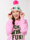 "HO HO HO" BEANIE: White