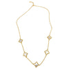 White Mother of Pearl Floral Necklace gold