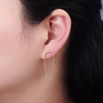 Stainless Steel Box Chain Curved Minimalist Stud Earrings