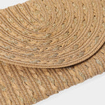 Gold Threads Mixed Straw Clutch Bag / Crossbody Bag
: Taupe