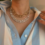 Taylor Unique Link Chain Necklace: Silver