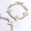 3 Clover Pave Clover Mop Link Bracelet: BKM / ONE SIZE