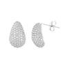 Teardrop Pave Earrings: Silver
