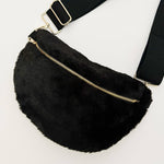 Butter Soft Furly Sling Bag: Black