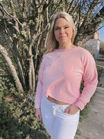 Lex Pink Mineral Washed Cropped Sweatshirt - Jaclyn Sue Boutique 