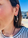Cable Cuff Crystal Hoops | Silver