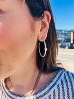 Cable Cuff Crystal Hoops | Silver