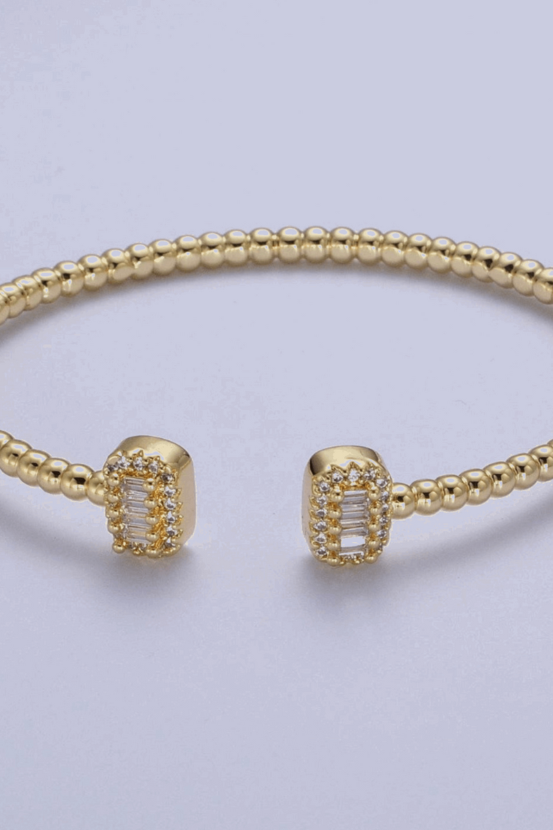 24k Gold Filled Beaded Crystal Cuff